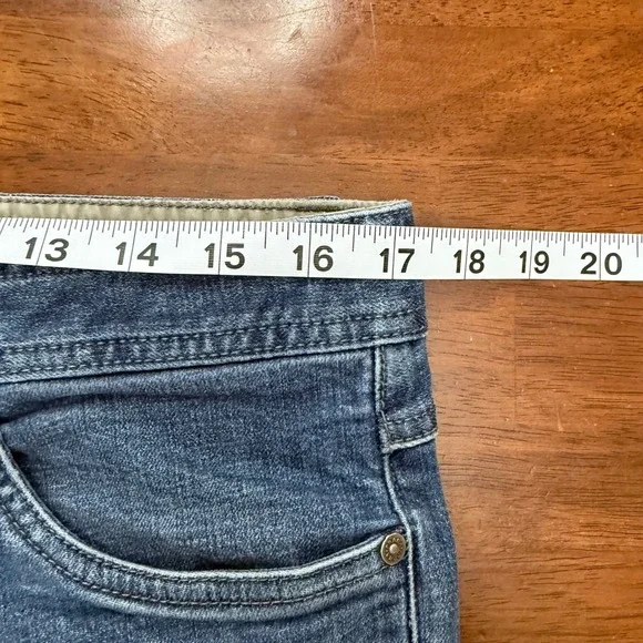 prAna Breathe Men's Jeans Size 34 Blue Denim Relaxed Fit Cotton Spandex Blend - Picture 9 of 14